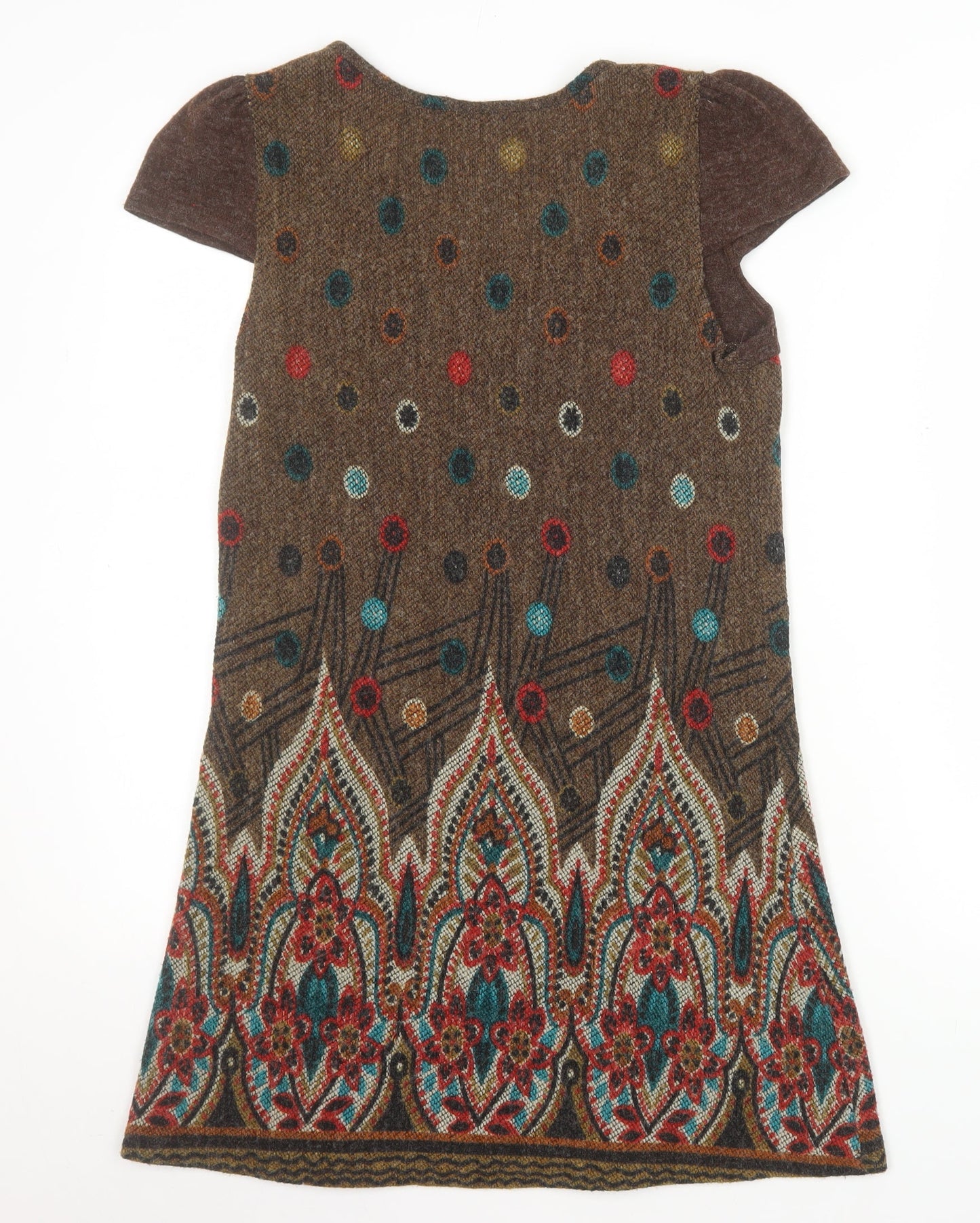 Joe Browns Women Brown Size 12 Shift Dress with Floral Print