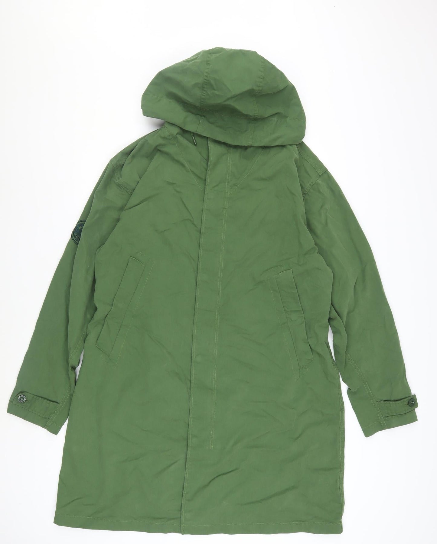 Pretty Green Women's Green Cotton Parka Coat Size S