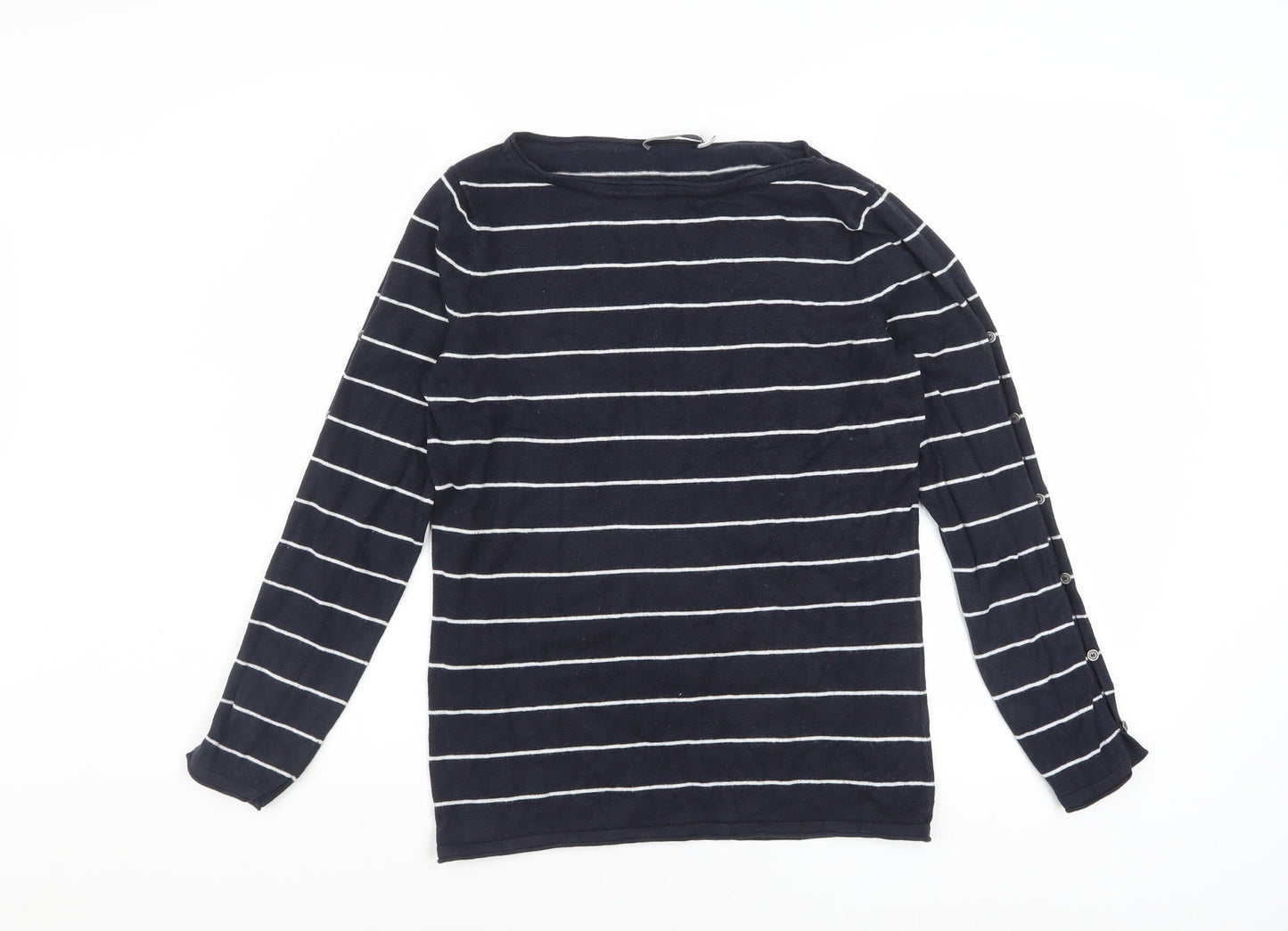 Mint Velvet Women’s Blue Striped Boat Neck Jumper Size 12