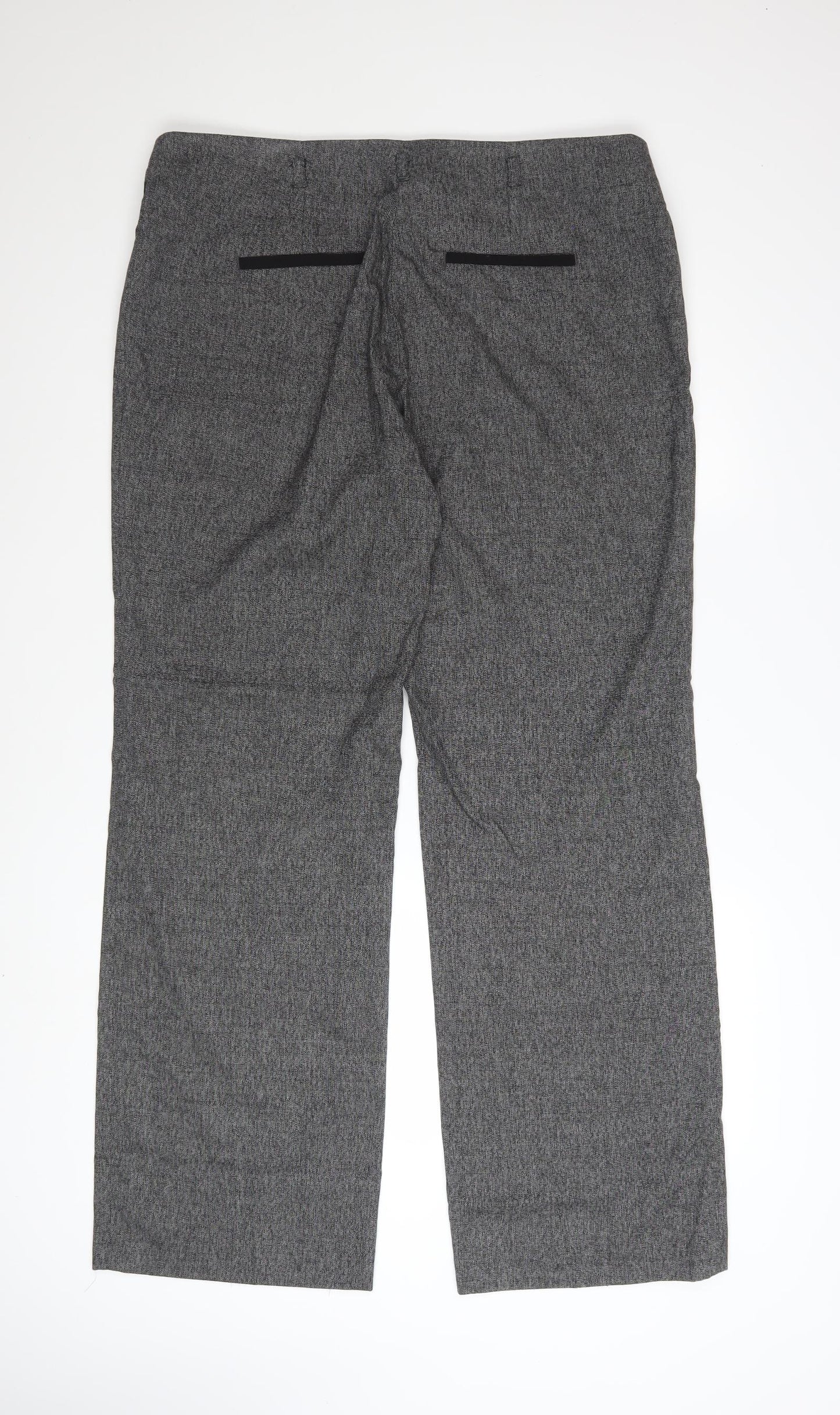 Next Women’s Grey Herringbone Dress Pants Size 16L Straight Leg