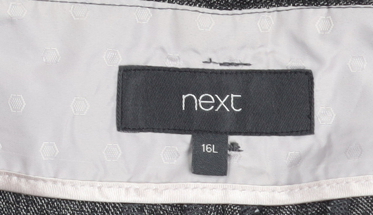 Next Women’s Grey Herringbone Dress Pants Size 16L Straight Leg