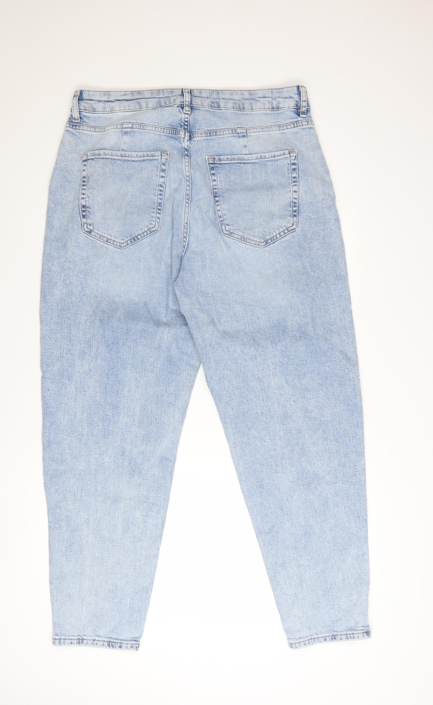 Marks and Spencer Women Blue Size 16 High Rise Mom Jeans