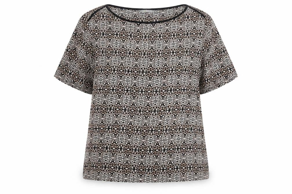 Marks & Spencer Women Brown Geometric Petite Blouse UK 16