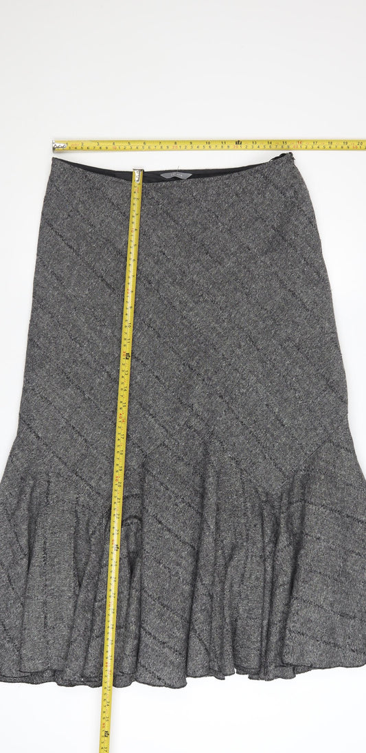 Marks & Spencer Per Una Women’s Grey Wool Blend Trumpet Skirt Size 14