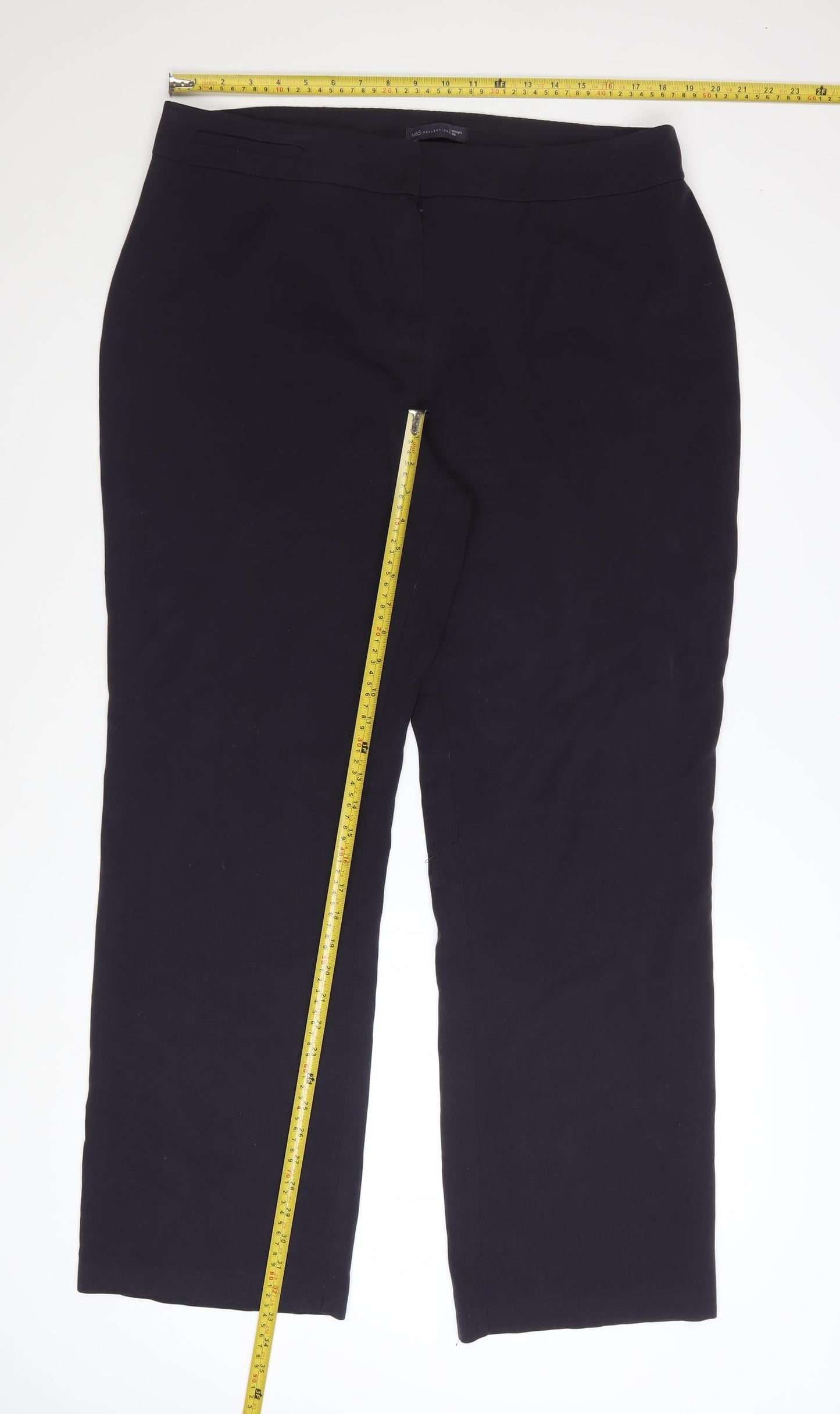 Marks and Spencer Women’s Black Size 18 Tall Straight Leg Trousers