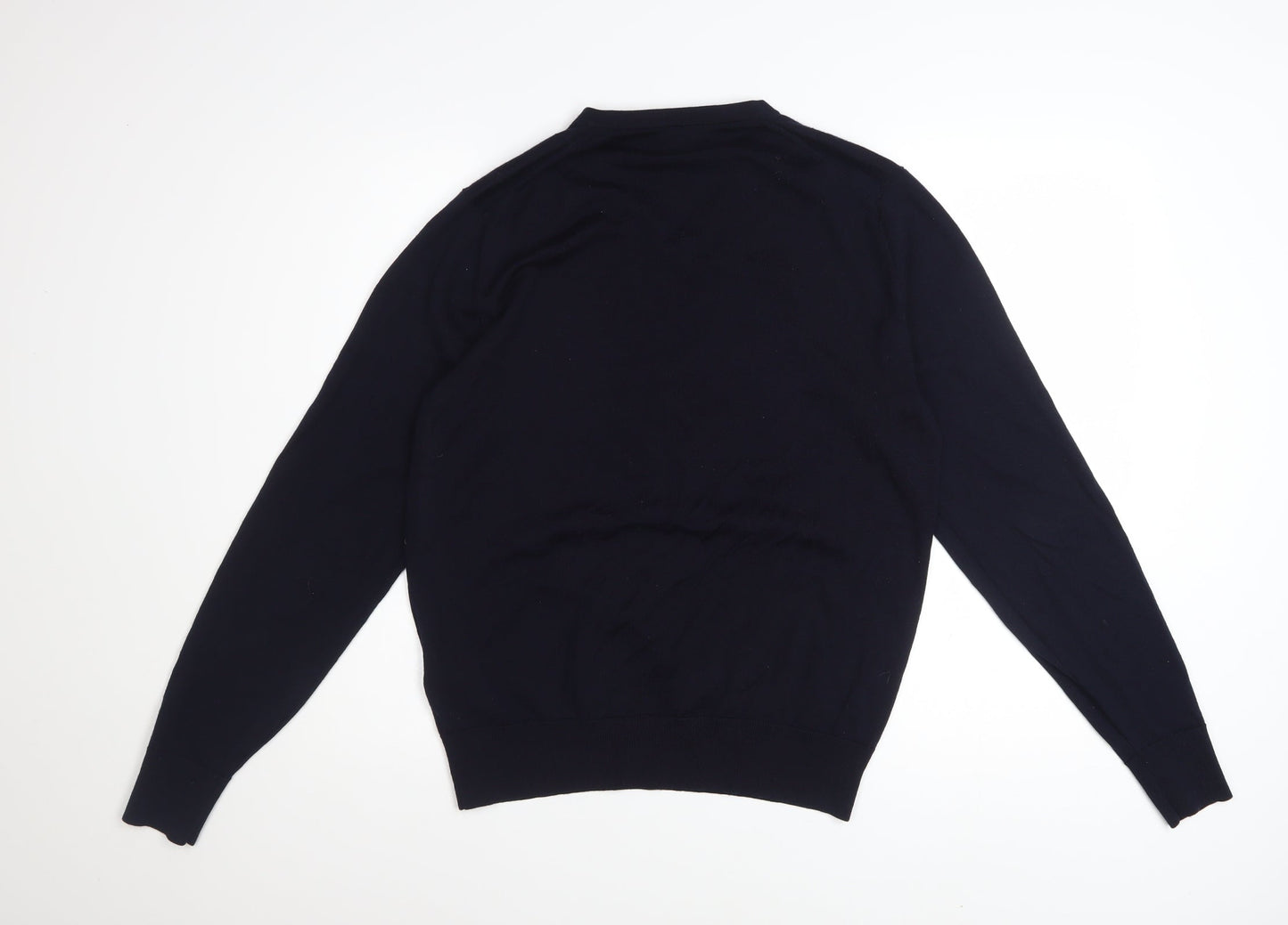 UNIQLO Men’s Black Wool V-Neck Jumper Size S Regular Fit