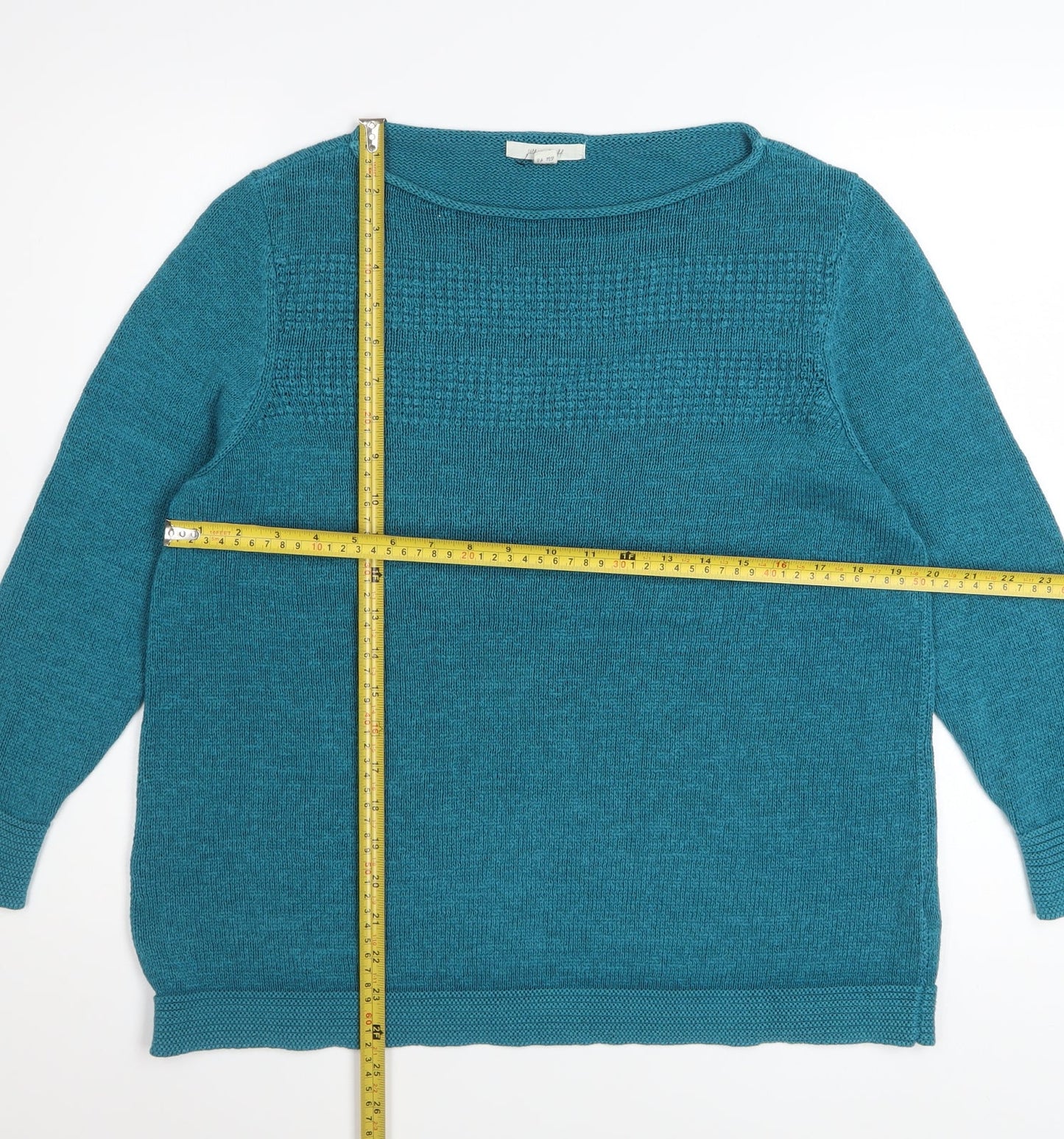 White Stuff Women’s Blue Linen Cotton Pullover Jumper Size 18