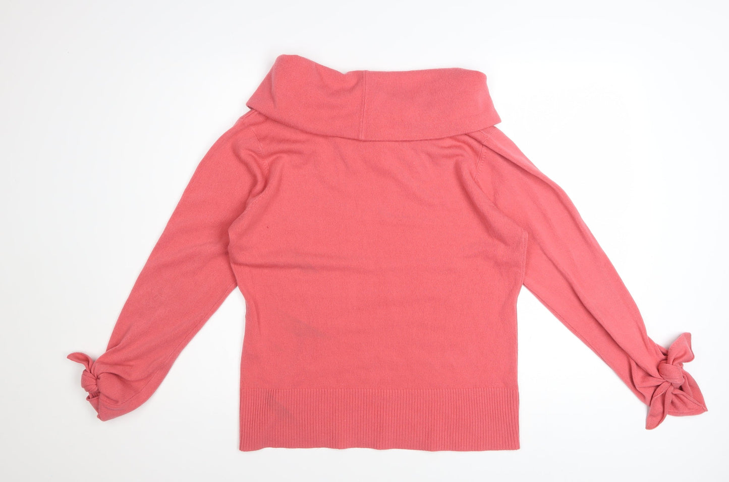 Wallis Women Pink Cowl Neck Long Sleeve Acrylic Jumper Size 16