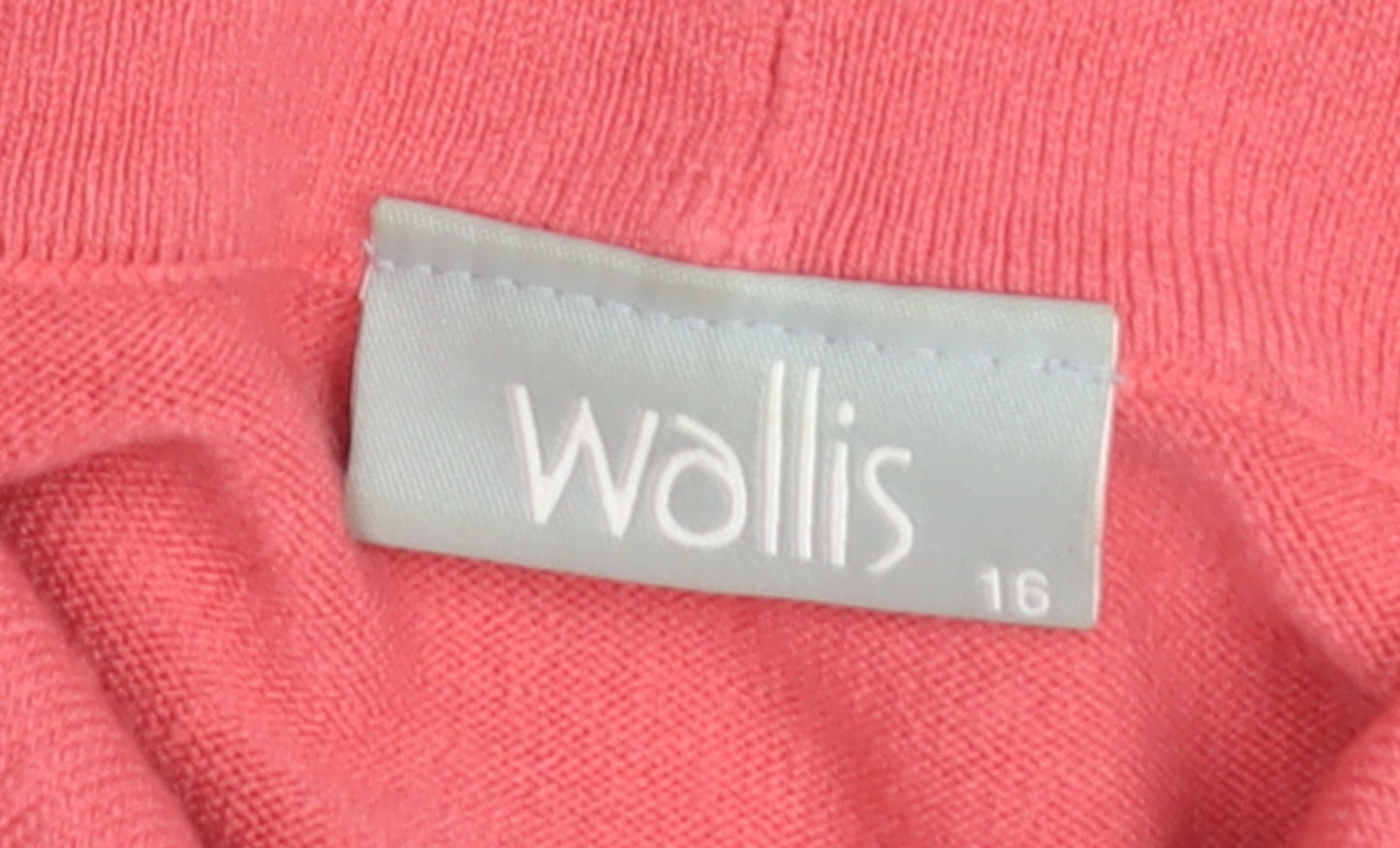 Wallis Women Pink Cowl Neck Long Sleeve Acrylic Jumper Size 16
