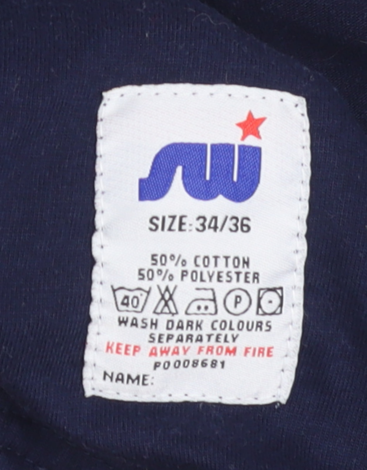 SW Men’s Blue Colourblock Long Sleeve Rugby Polo Shirt Size 34