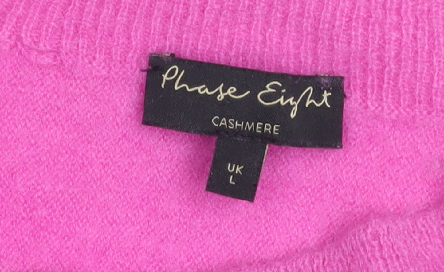 Phase Eight Women’s Pink Cashmere Relaxed Pullover Jumper L