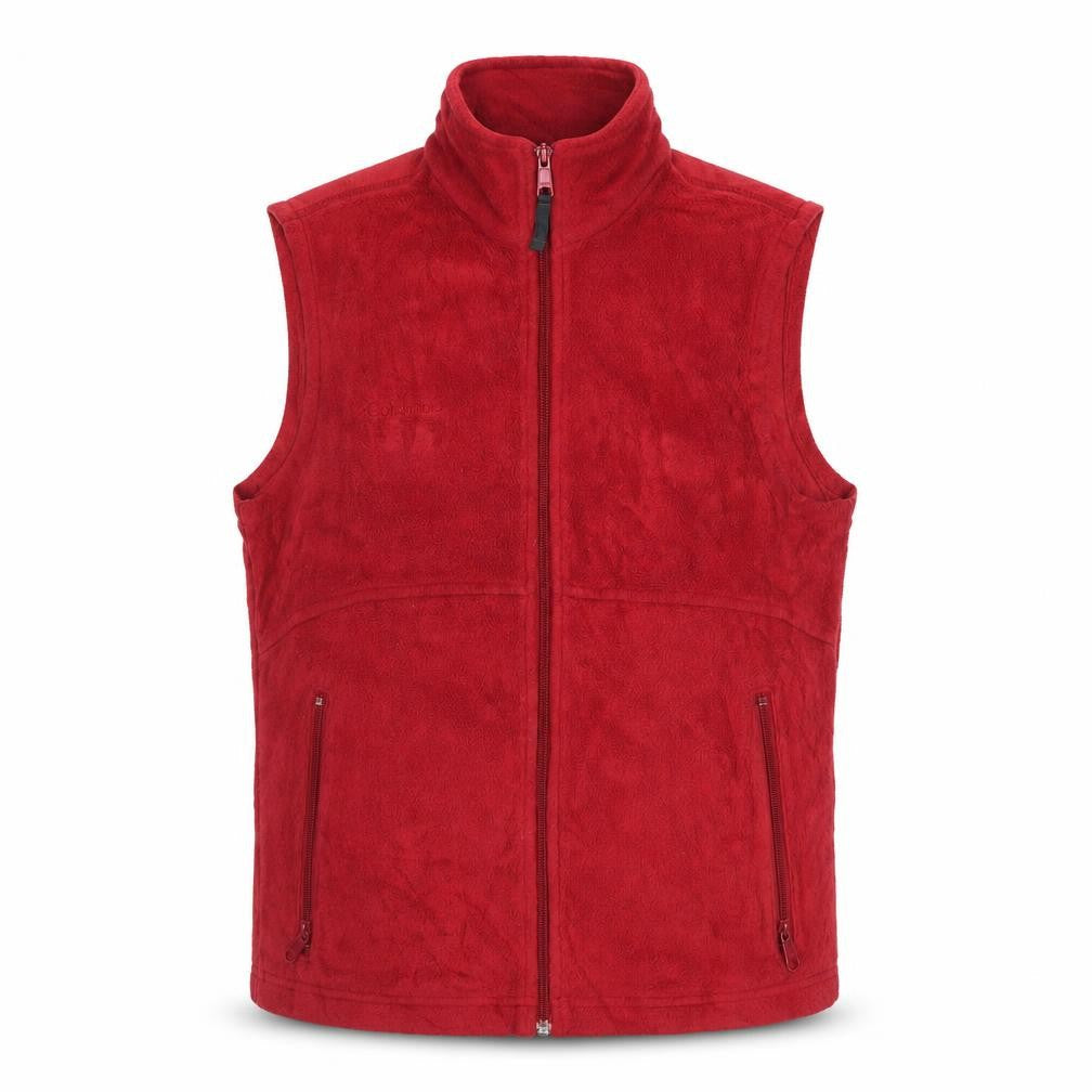 Columbia Mens Red Fleece Bodywarmer Waistcoat M Full Zip Outdoor
