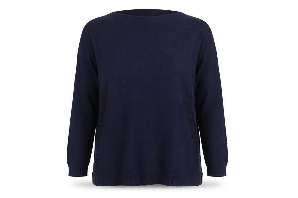 Joules Women's Blue Cotton Knit Crew Neck Jumper Size 12