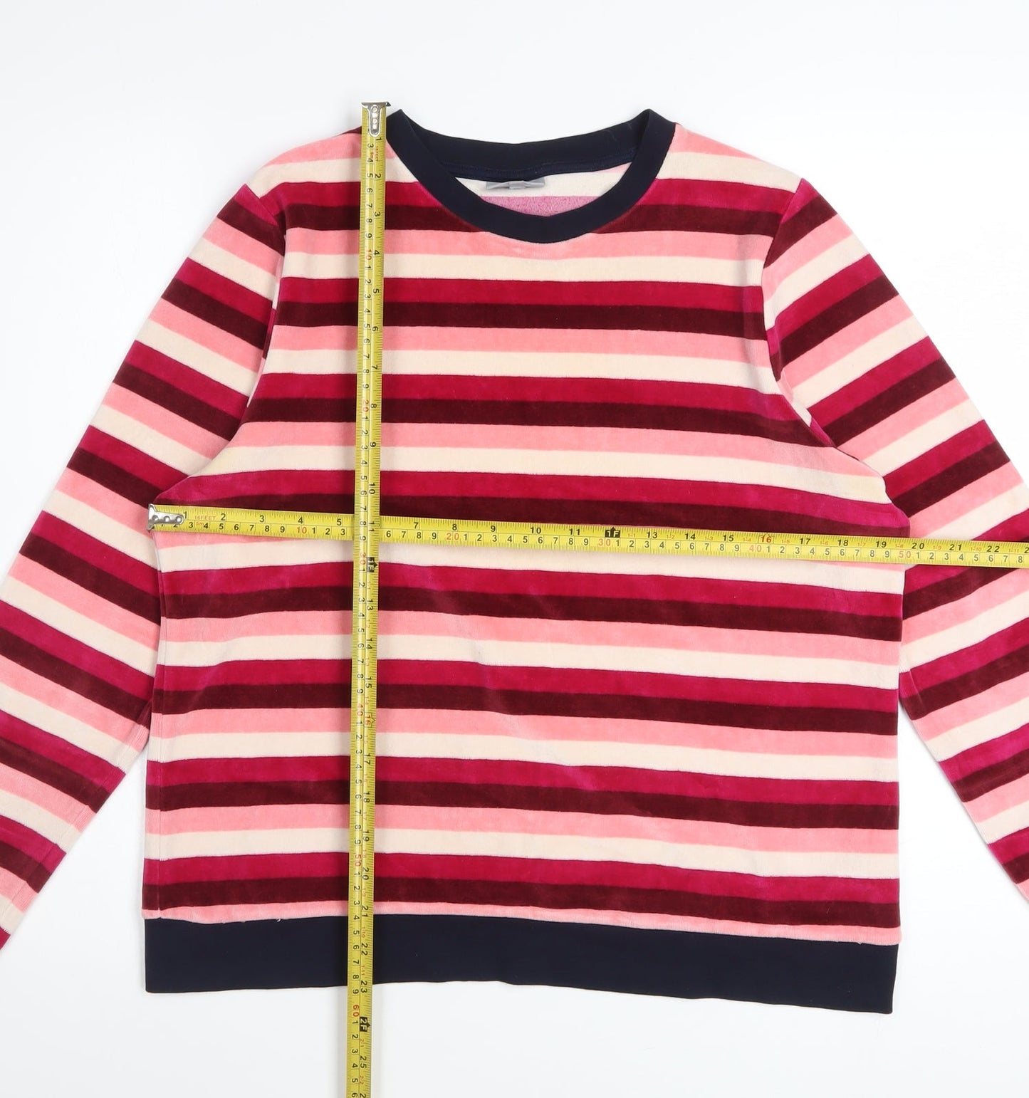 Oliver Bonas Womens Multicoloured Striped Sweatshirt Size 12 Cotton Blend