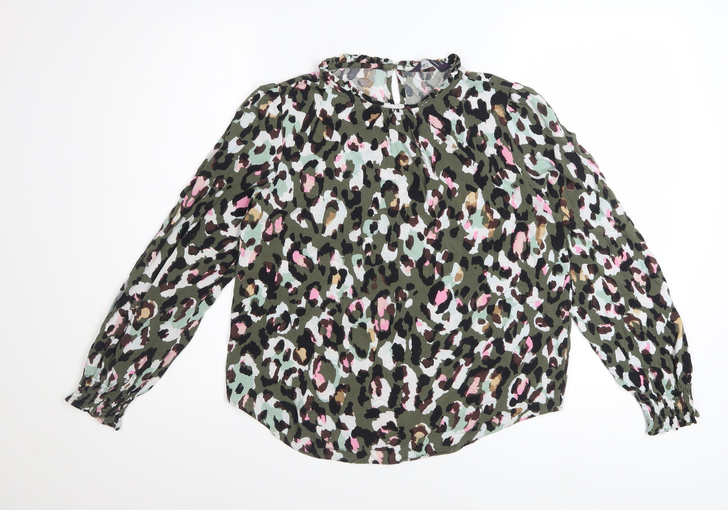 Marks and Spencer Women's Multicoloured Animal Print Viscose Blouse Size 10