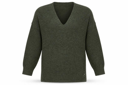Superdry Womens Green V-Neck Long Sleeve Acrylic Blend Pullover Jumper Size 10