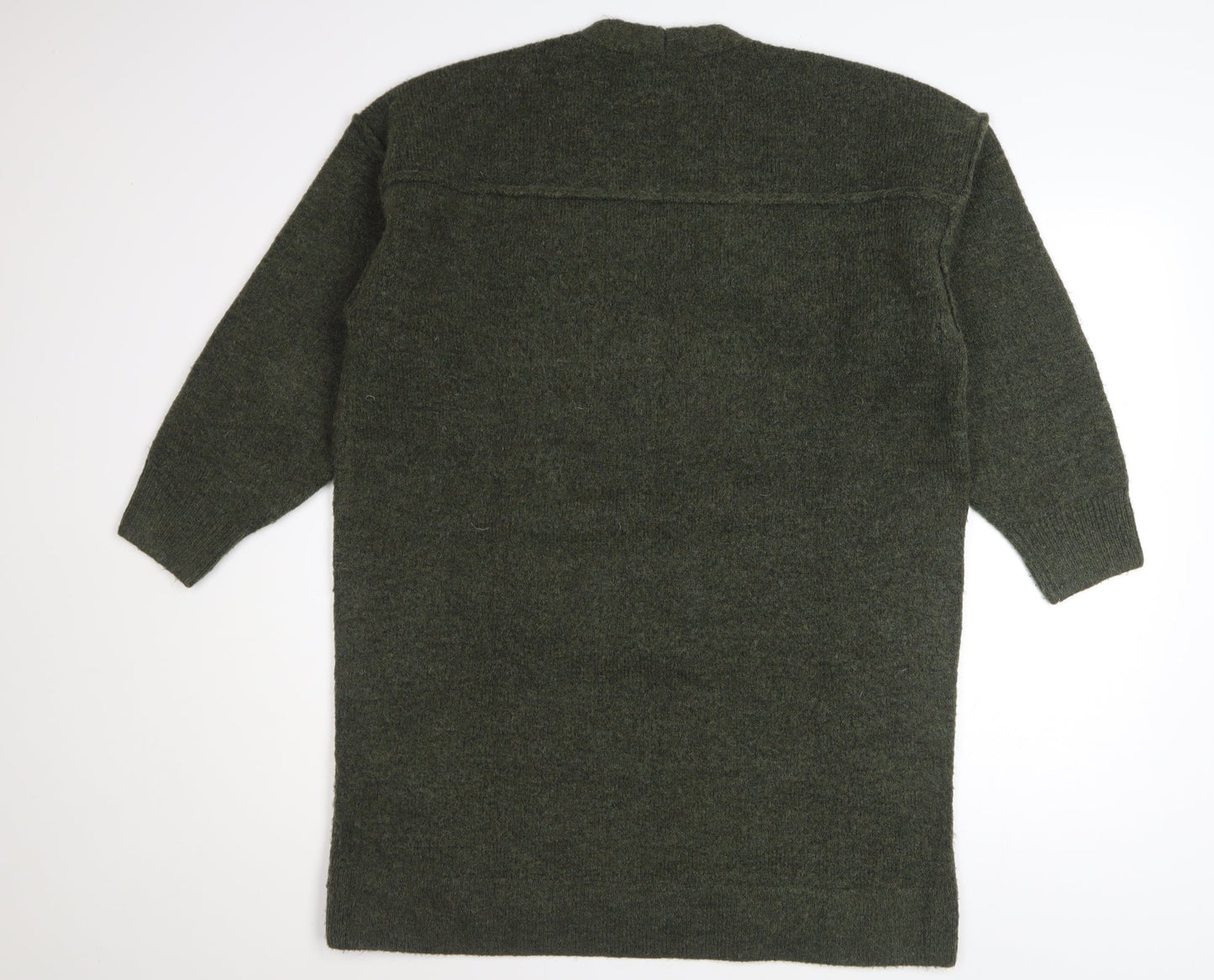 Superdry Womens Green V-Neck Long Sleeve Acrylic Blend Pullover Jumper Size 10
