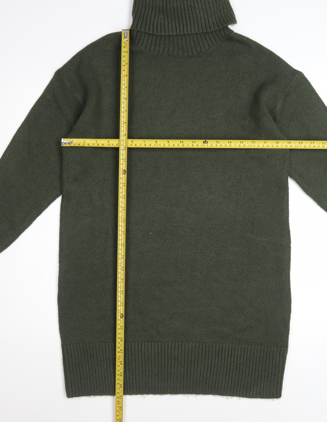 New Look Women Green Roll Neck Long Sleeve Jumper Dress Size S