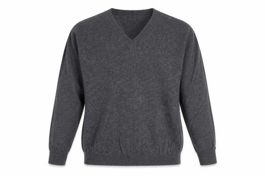 Gap Men's Grey XL Cashmere V-Neck Jumper Classic Knit