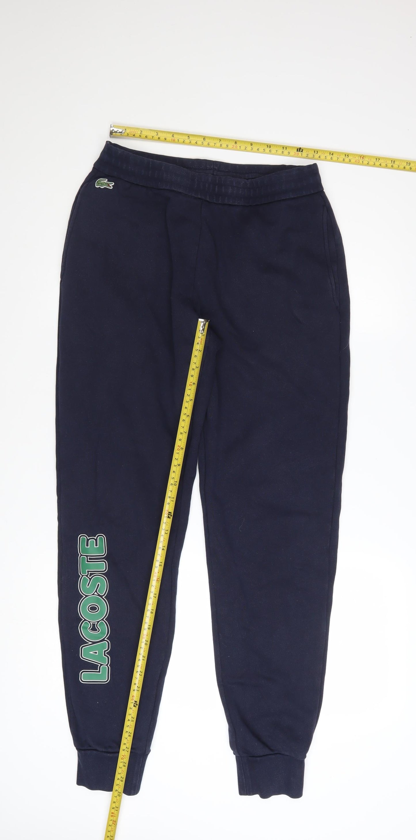 Lacoste Mens Blue Jogger Sweatpants M Elastic Waist Logo