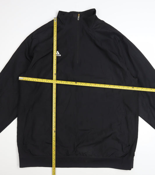 Adidas Men's Black 2XL Basic 1/4 Zip Sports Jacket