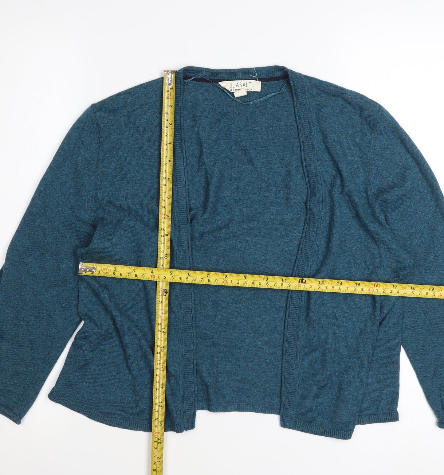 Seasalt Women Blue Organic Cotton Cardigan UK 12 Long Sleeve Knit