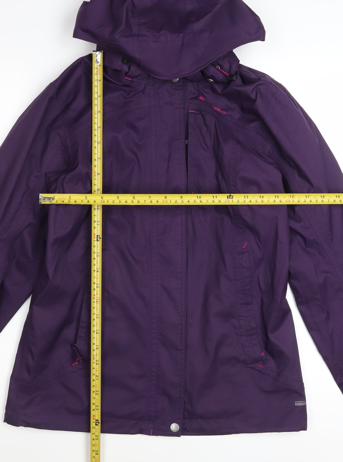 Quechua Women's Purple Waterproof Hooded Rain Jacket Size 8
