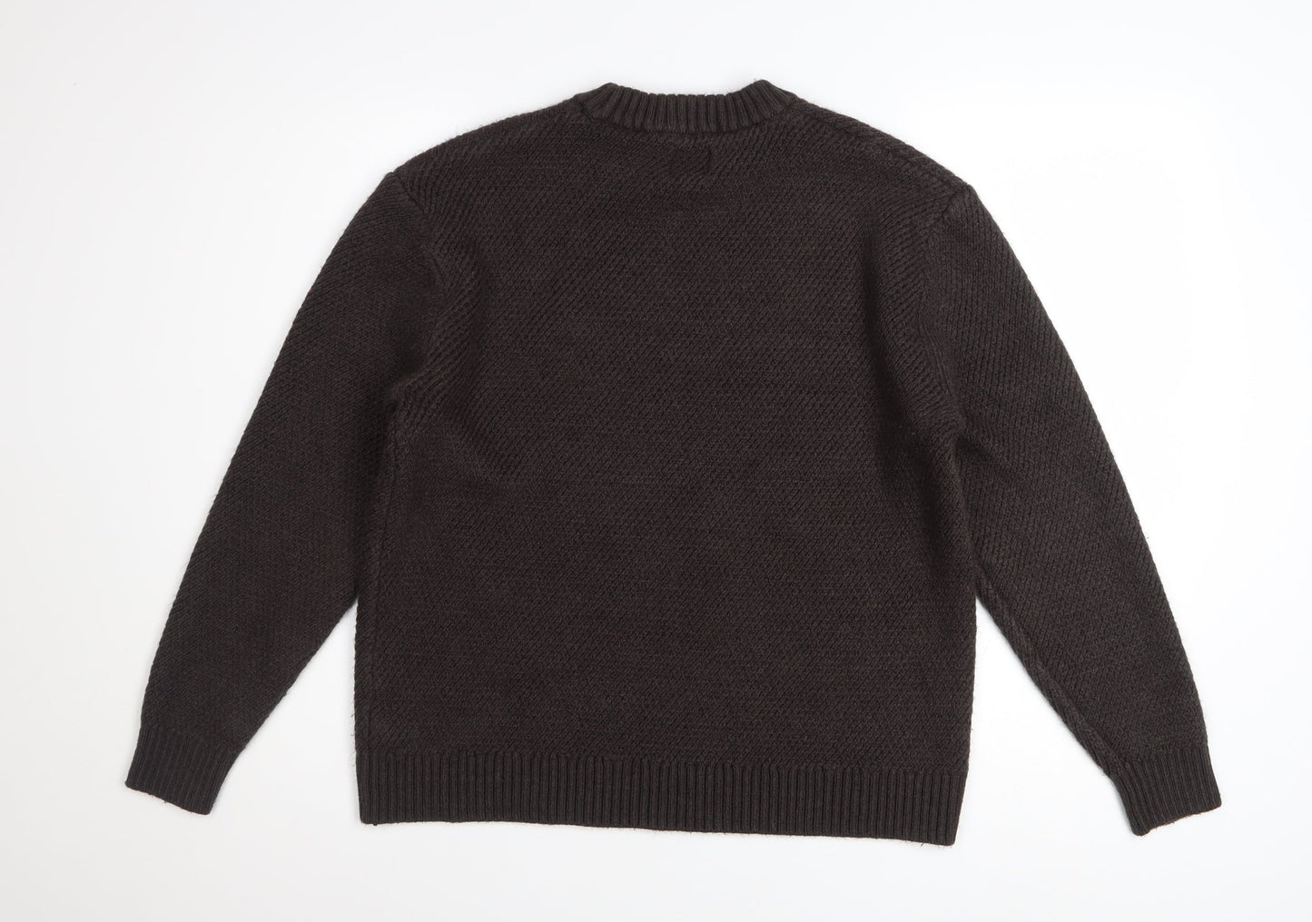 Next Men’s Brown Waffle-Knit Pullover Jumper Size L