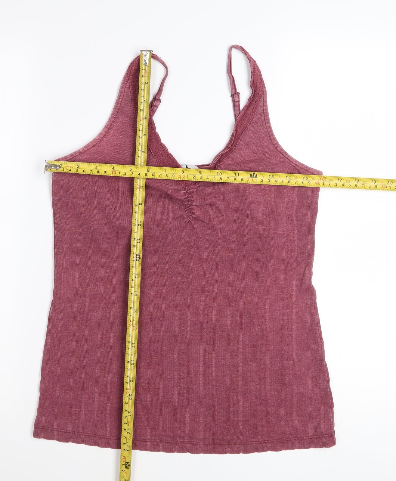 FatFace Womens Purple Lace Trim Cotton Camisole Tank Top UK 10