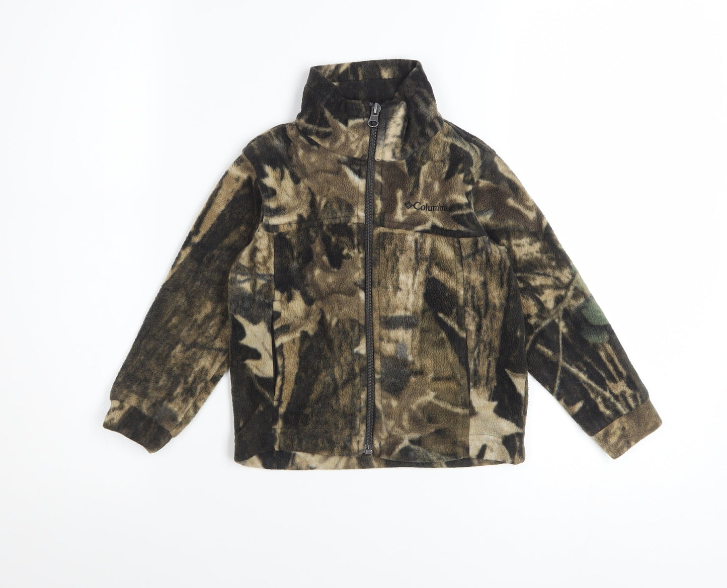 Columbia Boys Brown Camouflage Fleece Full Zip Jacket 4 Years