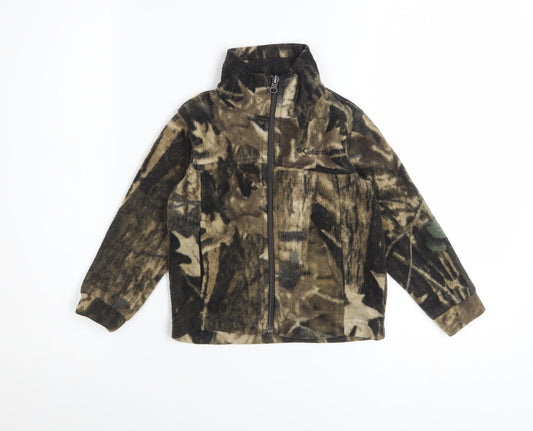 Columbia Boys Brown Camouflage Fleece Full Zip Jacket 4 Years