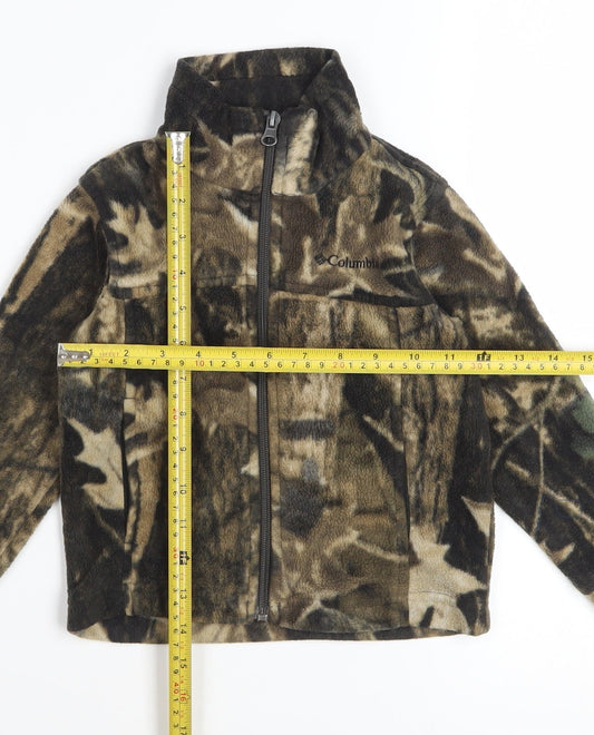 Columbia Boys Brown Camouflage Fleece Full Zip Jacket 4 Years