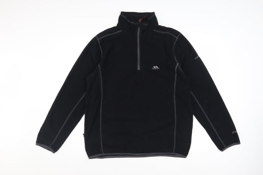 Trespass Men’s Black Fleece 1/4 Zip Pullover Sweatshirt Size S