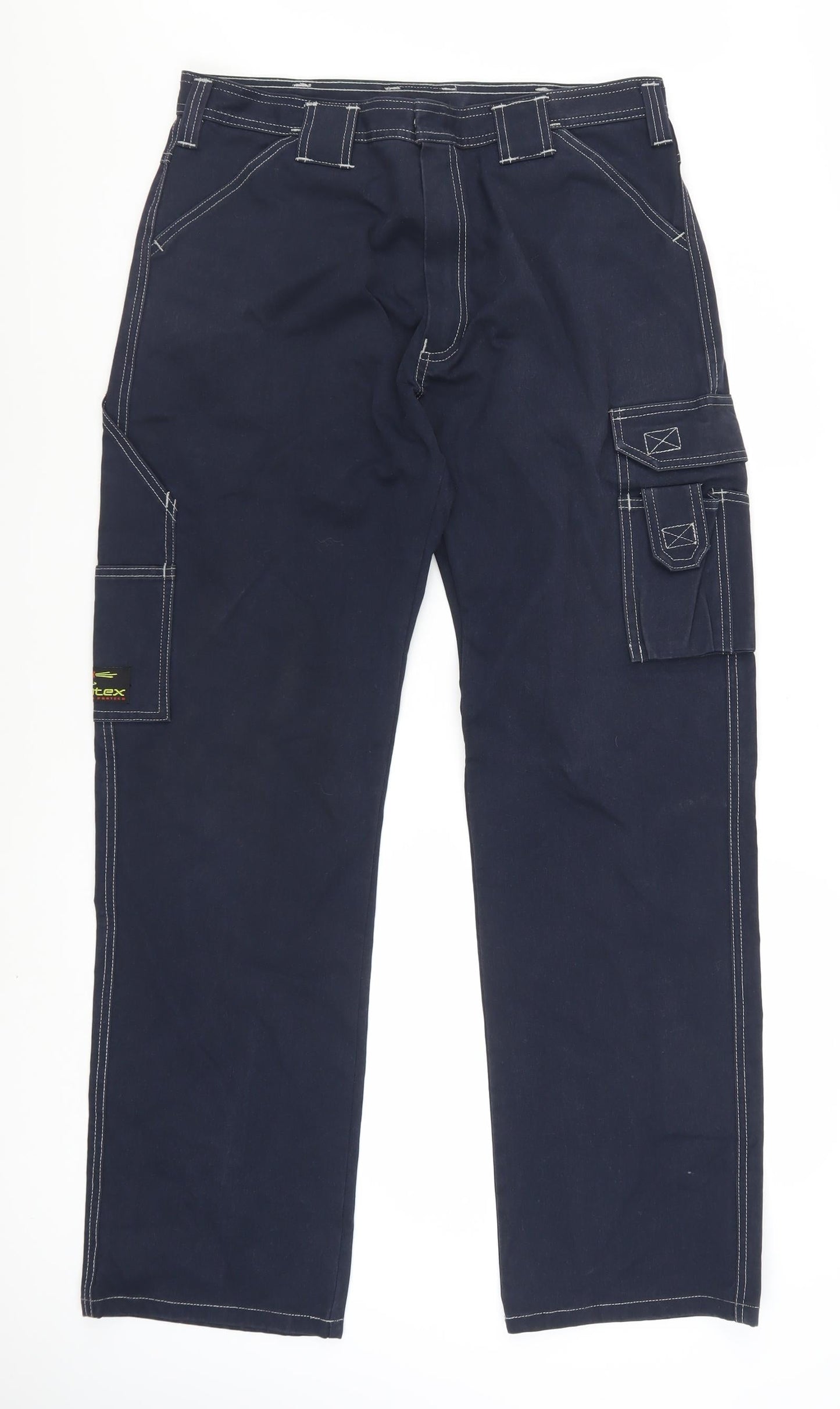 Tranemo Workwear Navy Mens Cargo Flame Resistant Trousers Size 36