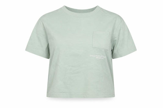 Nike Womens Green Cropped Cotton T-Shirt Size S Casual Sportswear