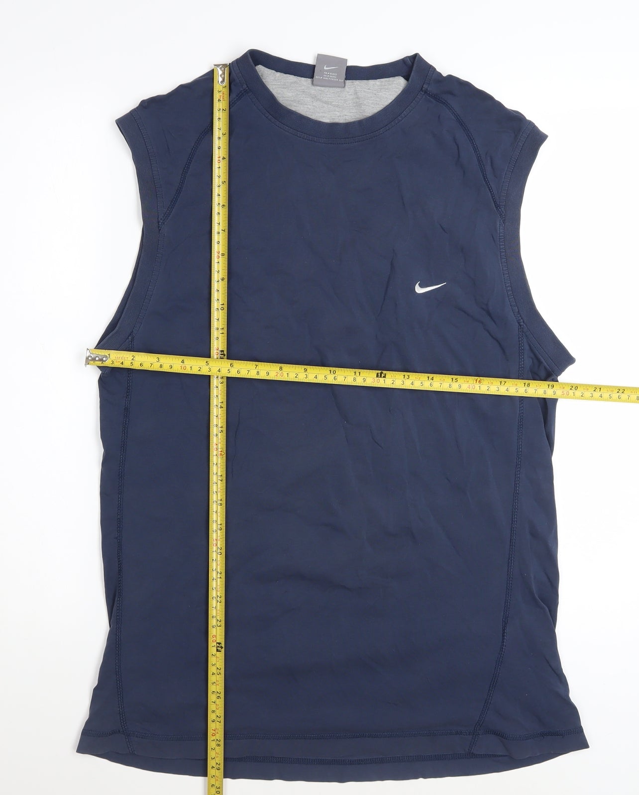 Nike Men's Navy Sleeveless Crew Neck Cotton T-Shirt Size L