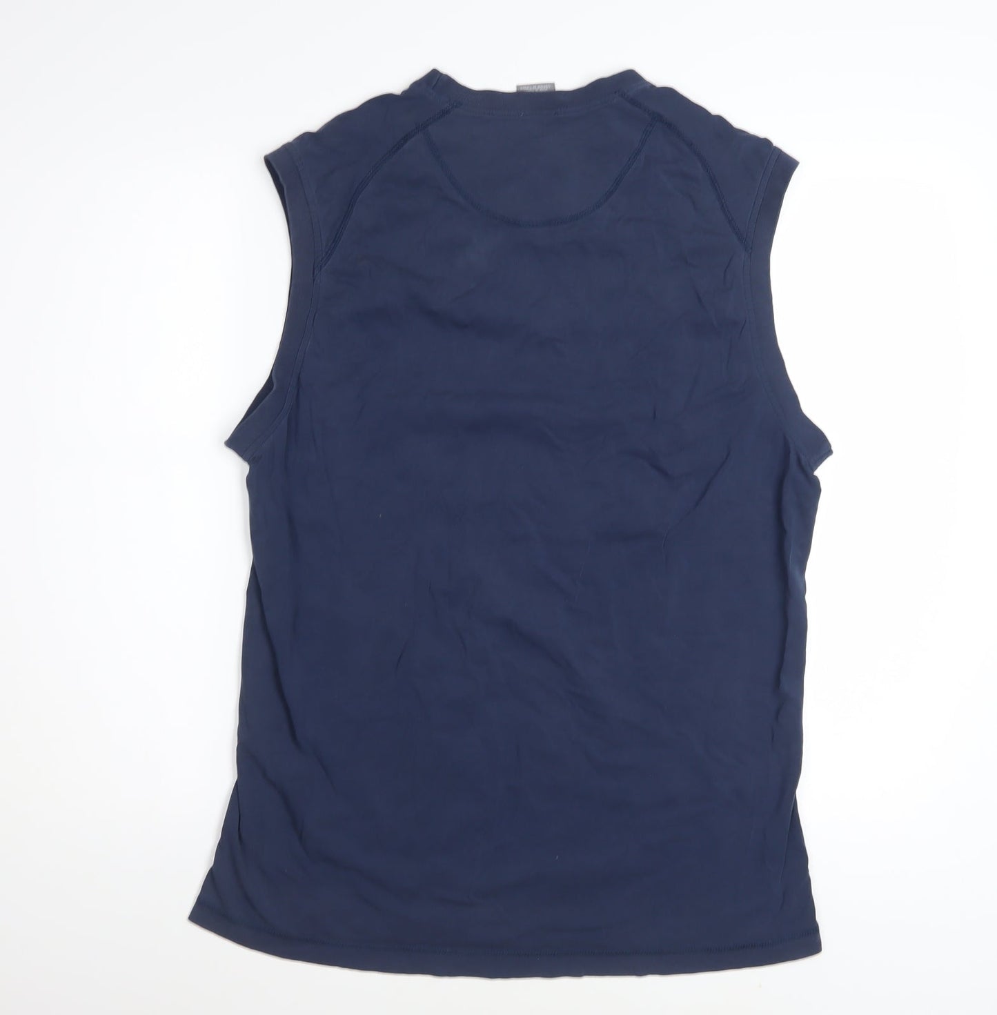 Nike Men's Navy Sleeveless Crew Neck Cotton T-Shirt Size L