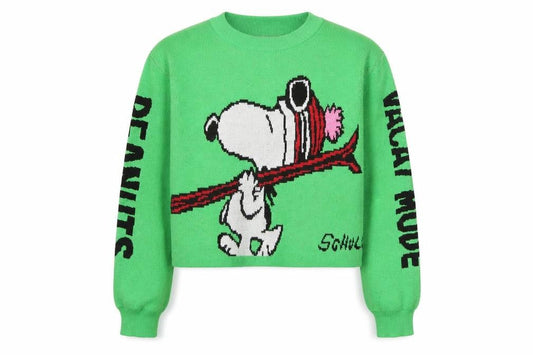 H&M Girls Green Peanuts Snoopy Pullover Jumper 12-14 Years Acrylic Knit