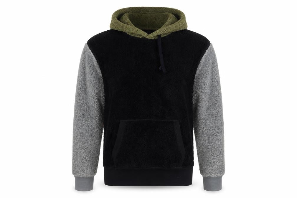 American Eagle Men's Black Grey Green Fleece Pullover Hoodie M