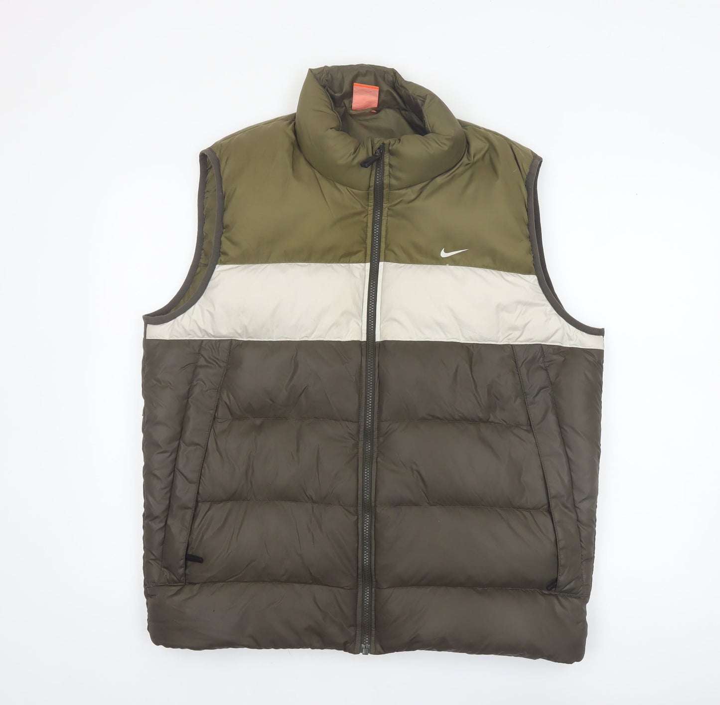 Nike Men's Green Puffer Waistcoat L Regular Outdoor Sports Vest