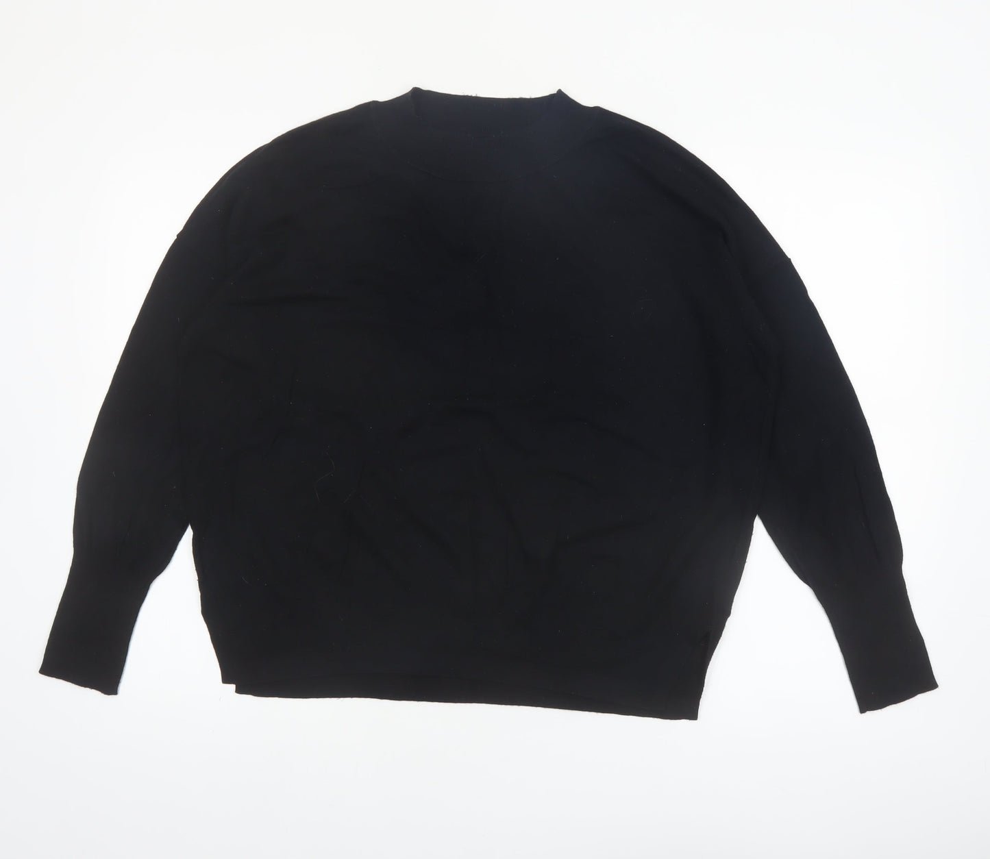 GAP Women's Black Crew Neck Cotton Blend Pullover Jumper Size L