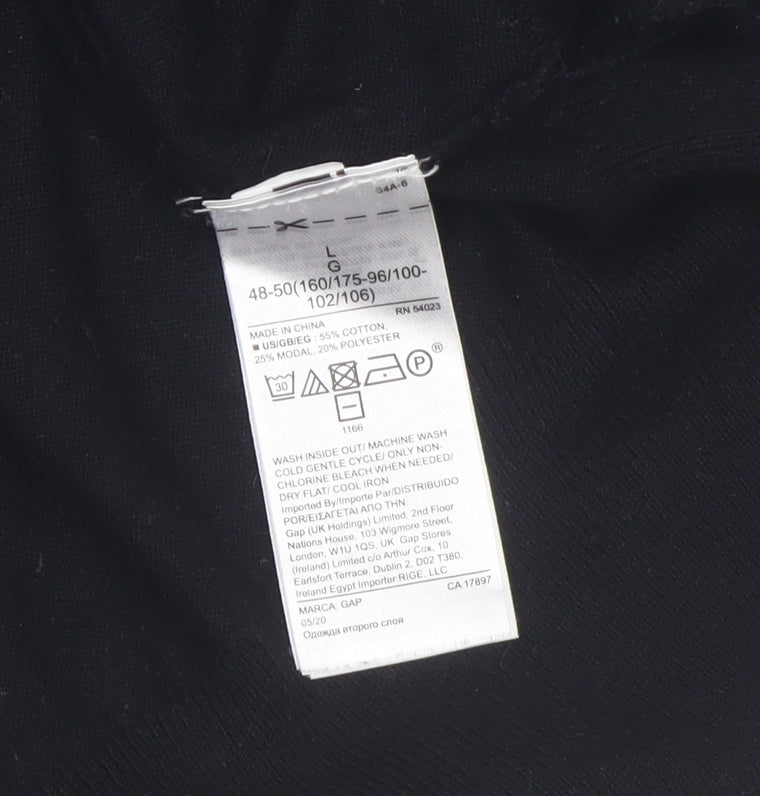 GAP Women's Black Crew Neck Cotton Blend Pullover Jumper Size L