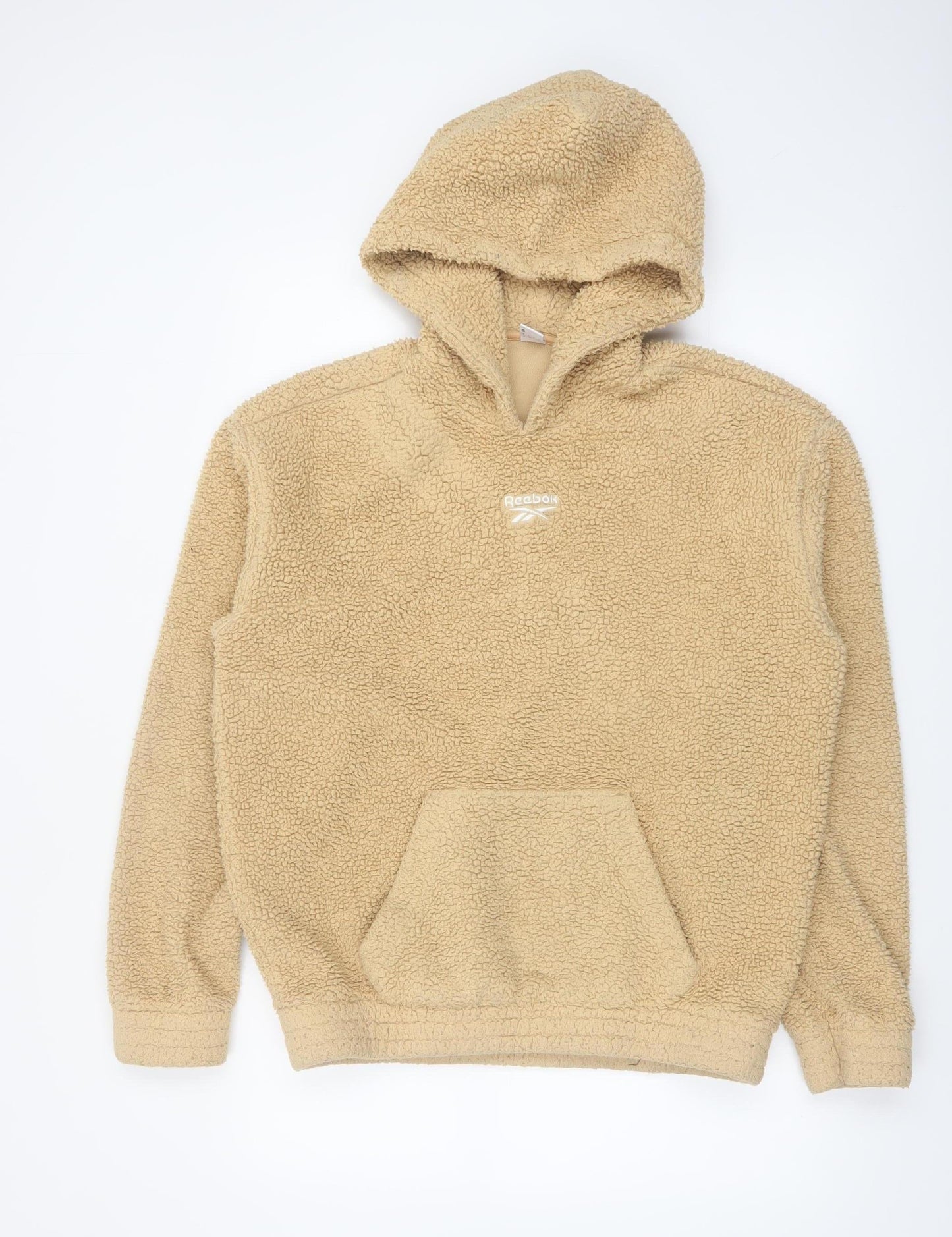 Reebok Men's Beige Fleece Pullover Hoodie Size S