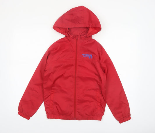 Firetrap Boys Red Hooded Full Zip Windbreaker Jacket 10-11 Years