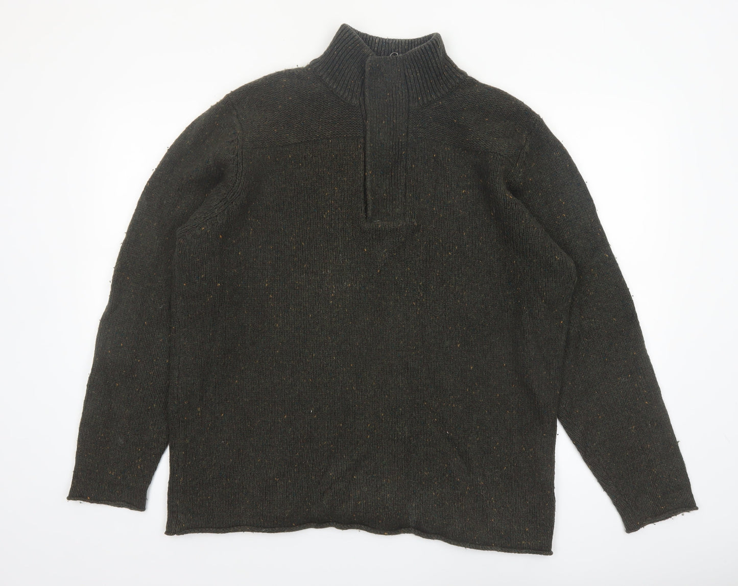Rocha John Rocha Men’s Green 1/4 Zip Wool Blend Jumper L