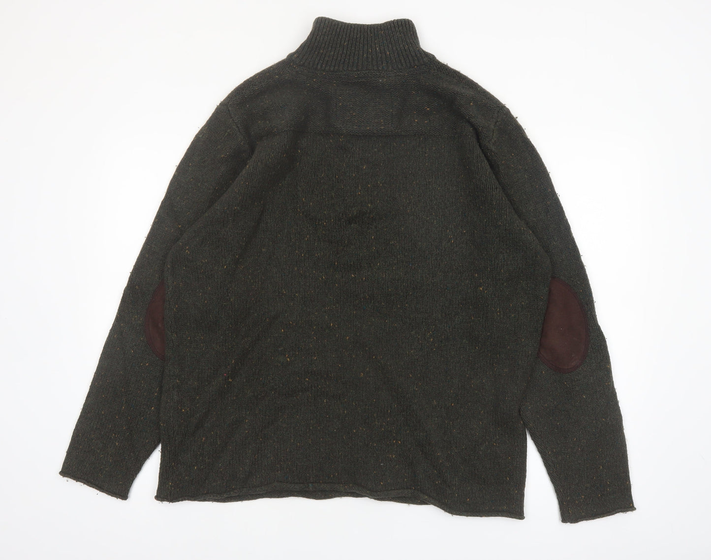 Rocha John Rocha Men’s Green 1/4 Zip Wool Blend Jumper L
