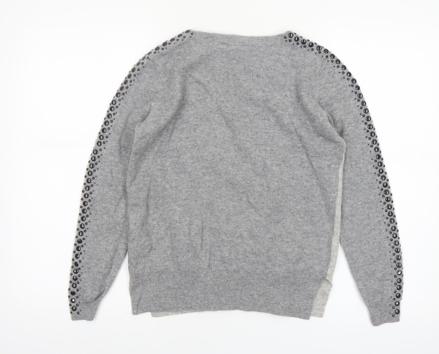 L.K. Bennett Women’s Grey Wool Cashmere Studded Pullover Jumper S