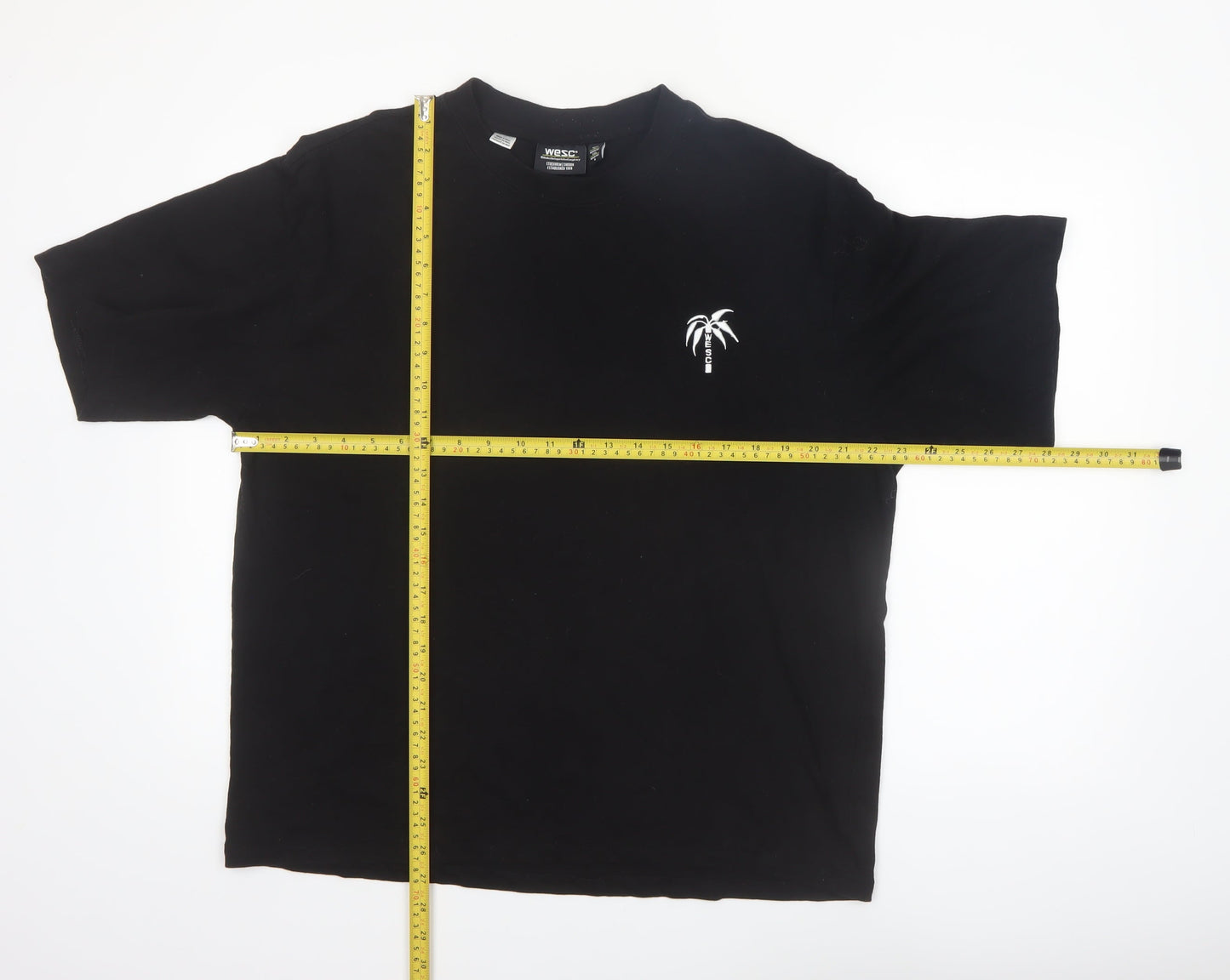 WESC Men's Black XL Palm Graphic Crew Neck Cotton T-Shirt