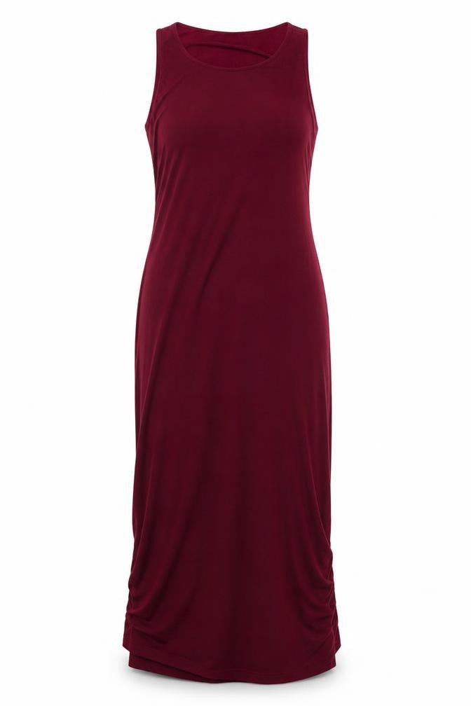 Stradivarius Women Red Size 8 Sleeveless Midi Tank Dress