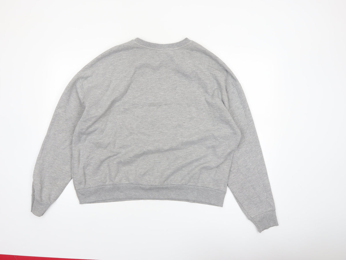 Disney Women Grey Lilo & Stitch Graphic Sweatshirt Size L